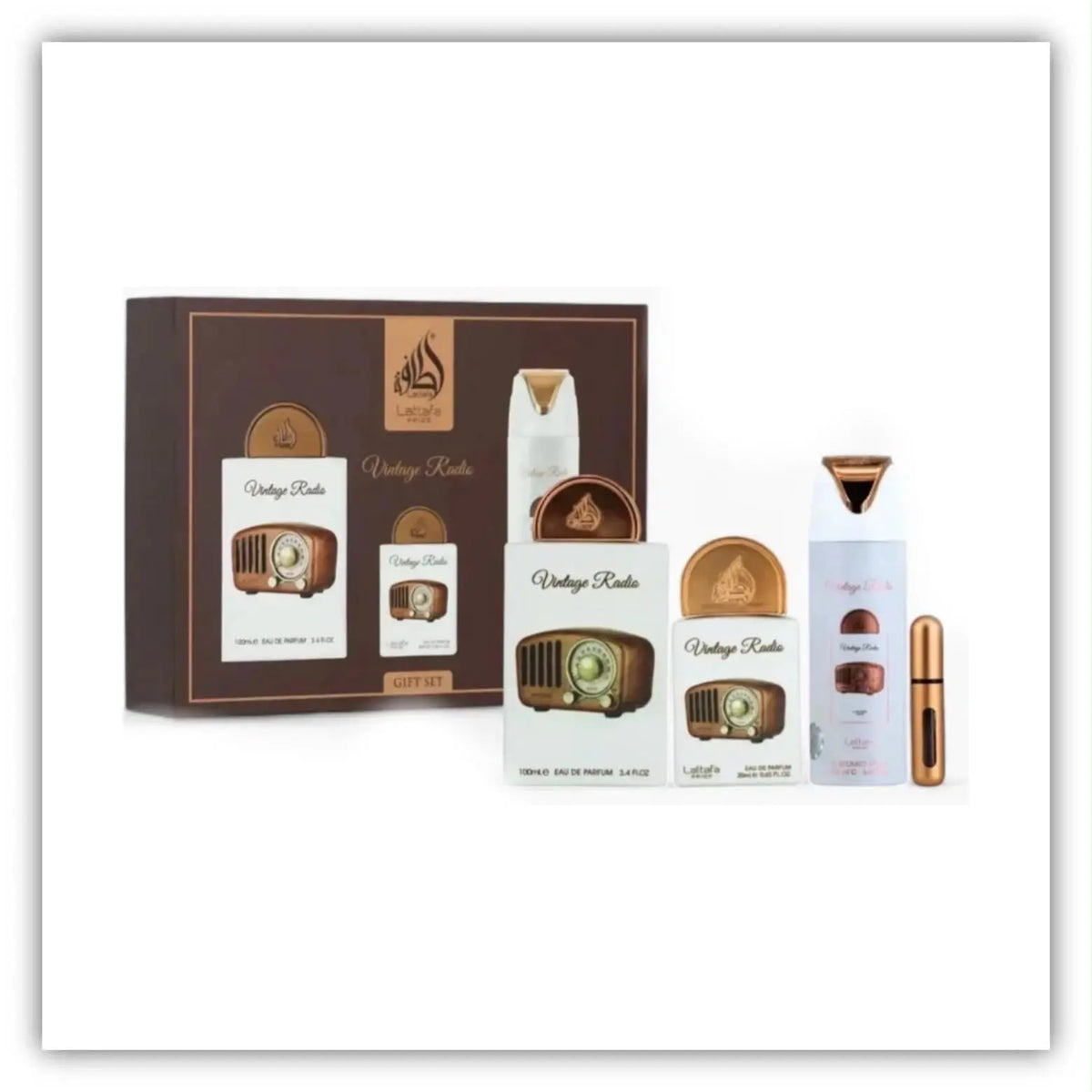 Vintage Radio Giftset - Lattafa (100 ml) Qamariya Perfume